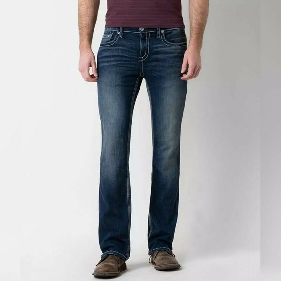 Bke Jeans | Bke Aiden Bootcut Stretch Jeans in Graves Wash Buckle Denim Mens Size 26 Short | Color: Blue | Size: 26 | Puppyhustle's Closet